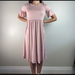 Orange Creek Bethany Ruffle Sleeve Dress in Blush